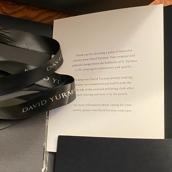 David Yurman Sterling 925 and 18K Dog Tag Pendant with Box Chain Necklace - Picture 4 of 15